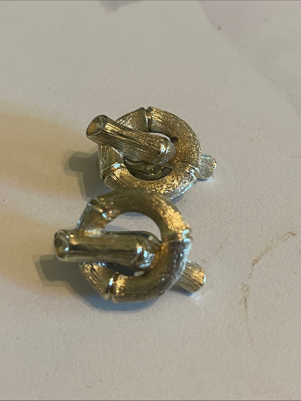 Lisner Gold-Tone Knot Hoop Clip Earrings -